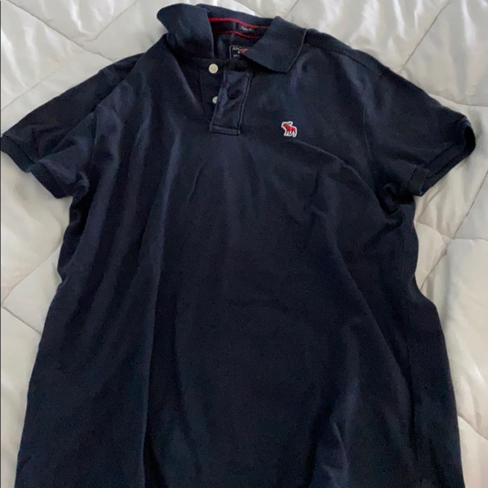 Navy Blue collared Abercrombie tee